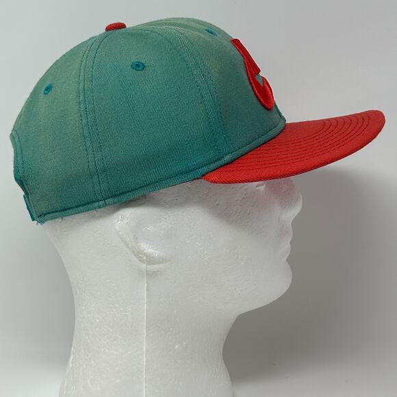 Nike True Swoosh Logo Wool Hat Baseball Cap Snapback 6 Panel Green - Picture 7 of 10